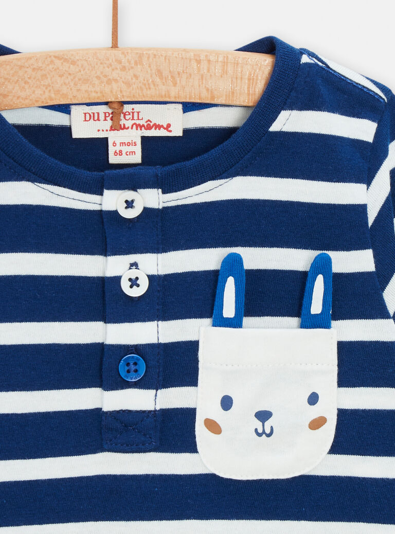 T-shirt tunisien rayé à manches longues pour bébé garçon