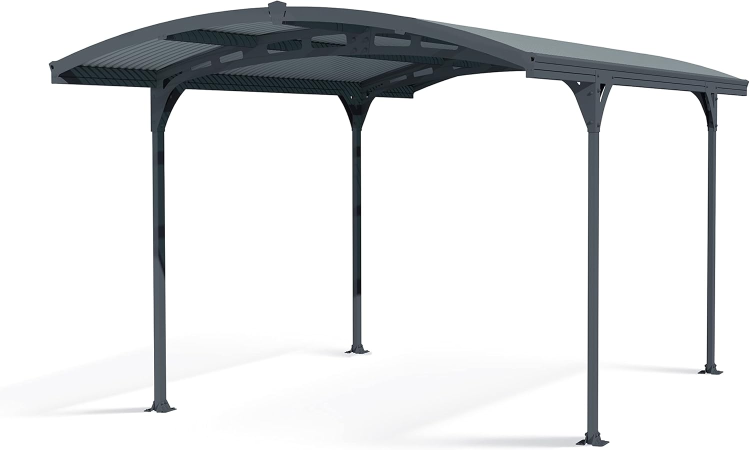 Canopia by Palram Carport Bausatz Atlas 5000 494,5 x 287,5cm Einzelcarport Polycarbonat in Anthrazit für PKW aus rostfreiem Aluminium
