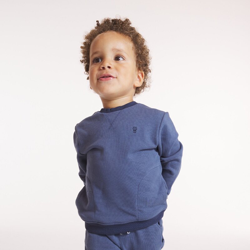 Sweat maille molleton uni bleu bébé garçon Bleu