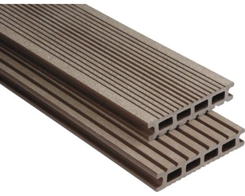 Konsta WPC terrasplanken Futura holle kamerprofiel geborsteld 26x145 mm (verkoop per meter van 1,00 m tot max. 6,00 m) bruin