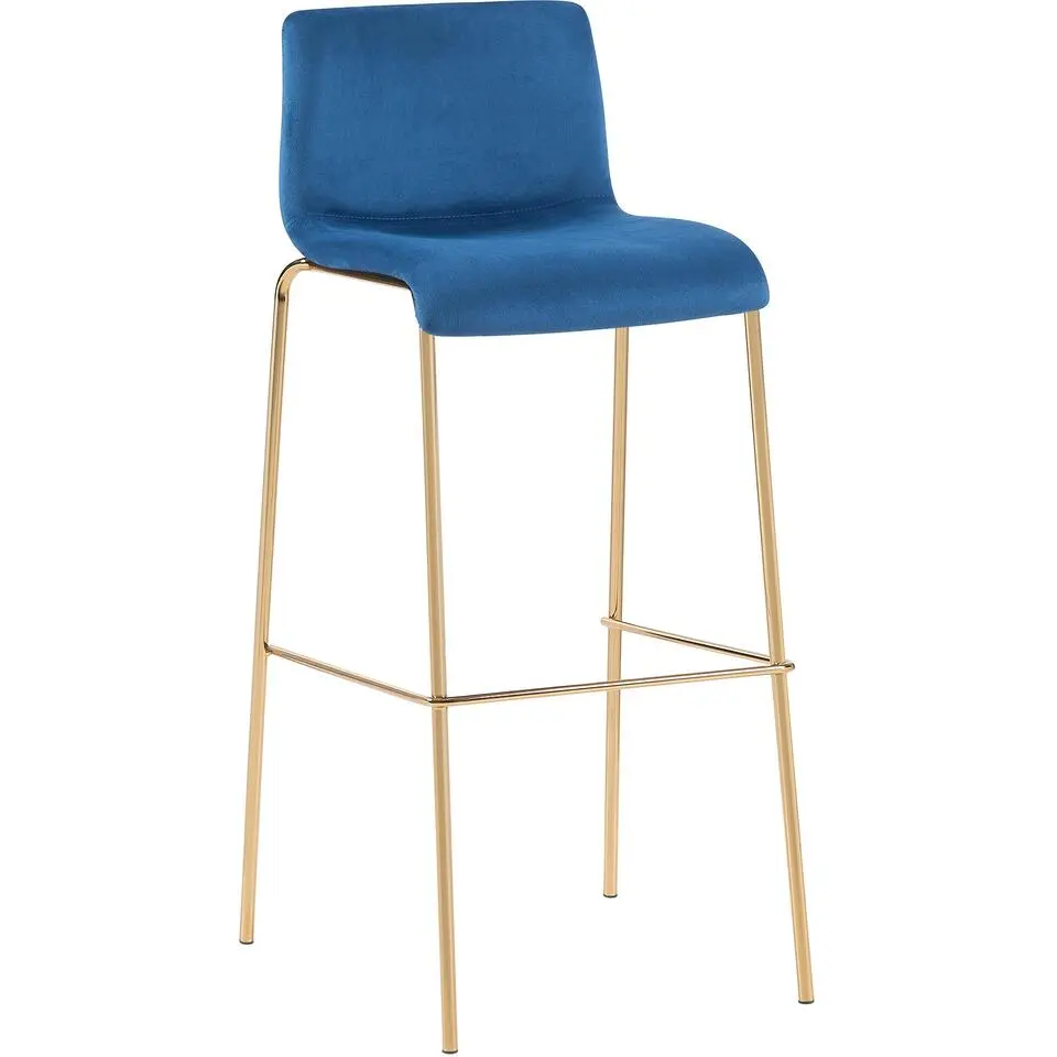 CLP Barkruk Hoover goud Frame - Fluweel - blauw
