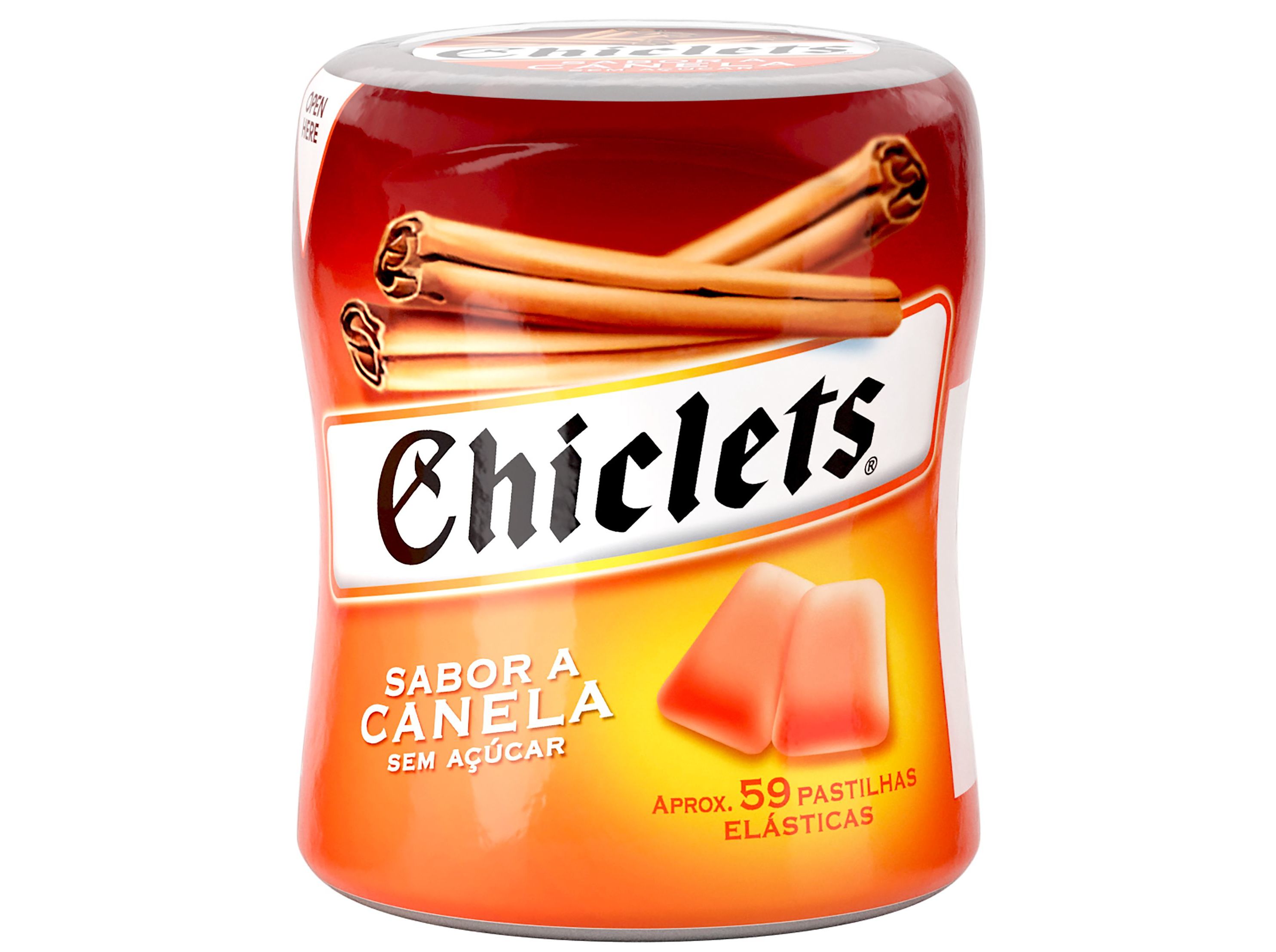 PASTILHAS CHICLETS CANELA BOTTLE 82.6 G