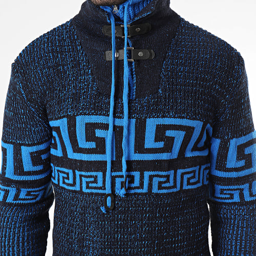 Pull Col Amplified Noir Bleu