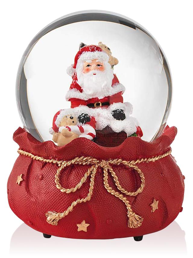 BRANDANI Schneeball-Spieluhr mit Weihnachtsmann-Motiv, 14,5 cm