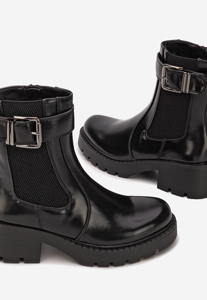 Bottines à talon noires Corviana