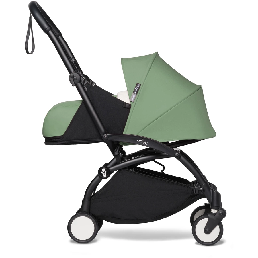 BABYZEN Kinderwagen YOYO2 0+ Black mit Neugeborenenaufsatz Peppermint