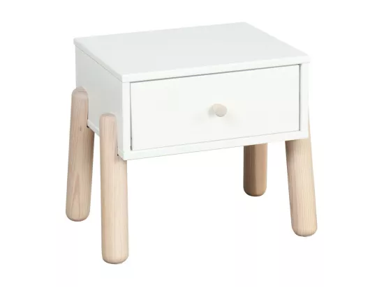 Chevet enfant bois massif blanc et bois GABBY