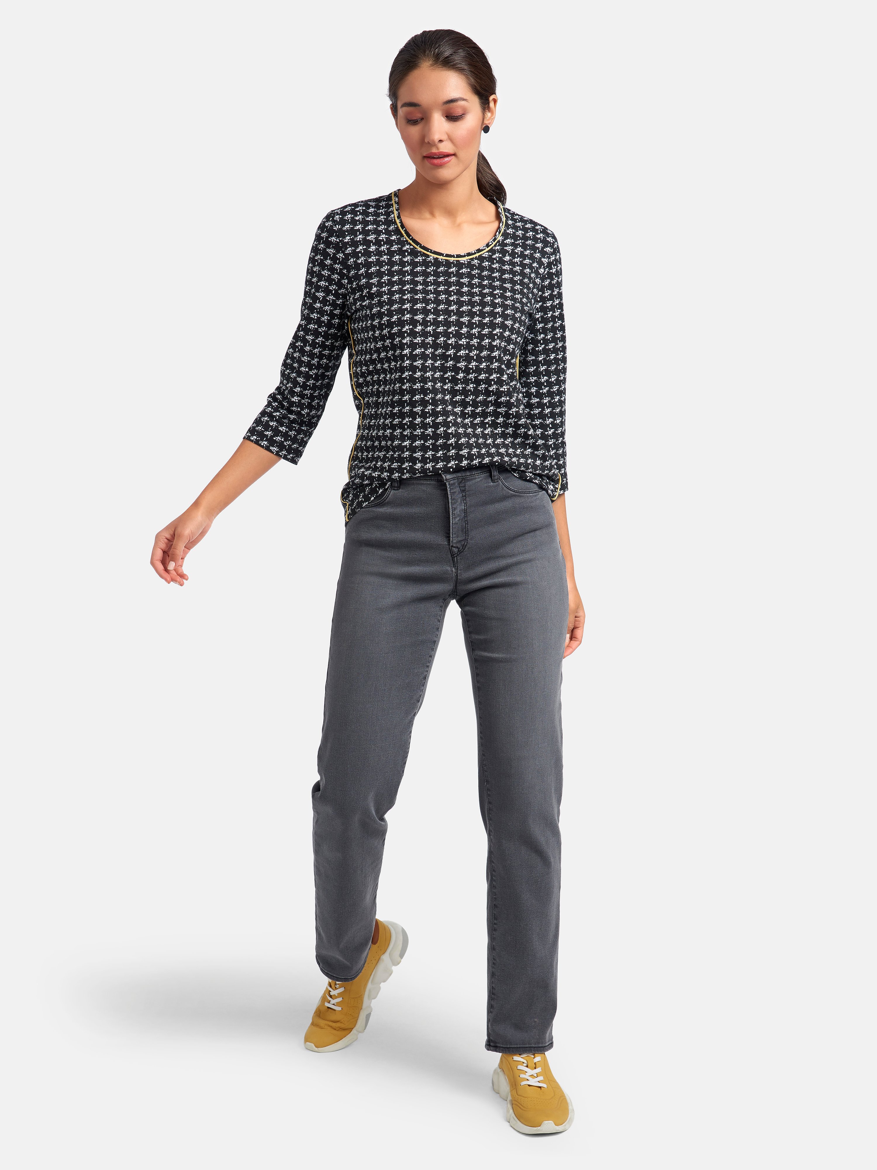 Rundhals-Shirt mit 3/4-Arm