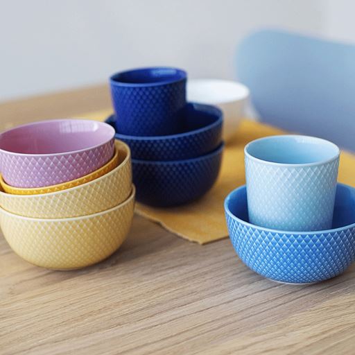 Lyngby Porcelæn Rhombe Color Krus, Turkis, 33 cl