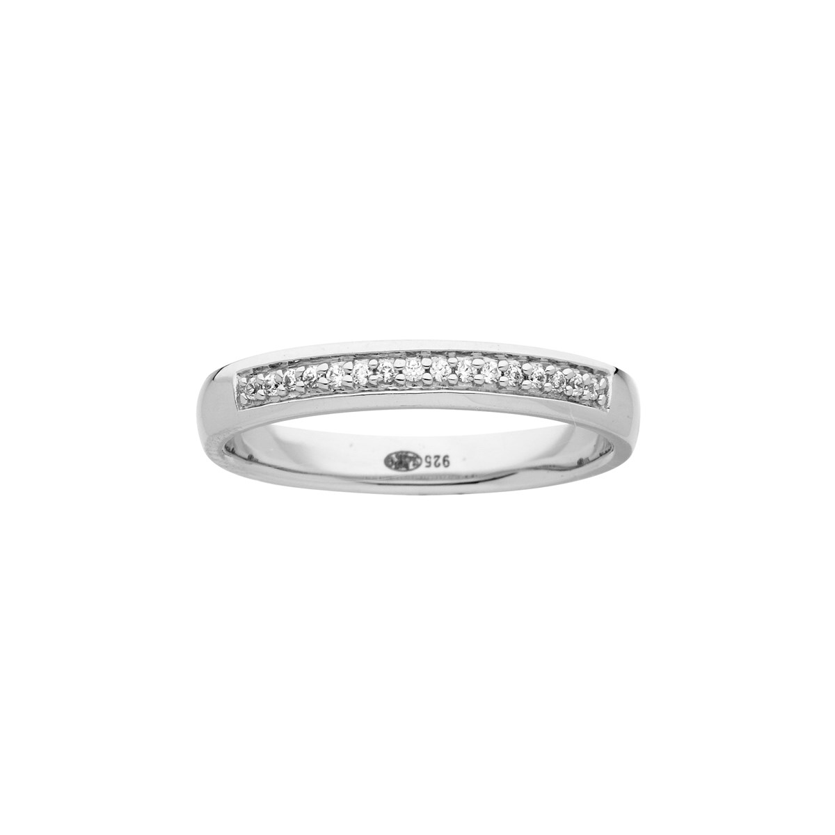 Alliance en Argent avec oxyde de zirconium blanc