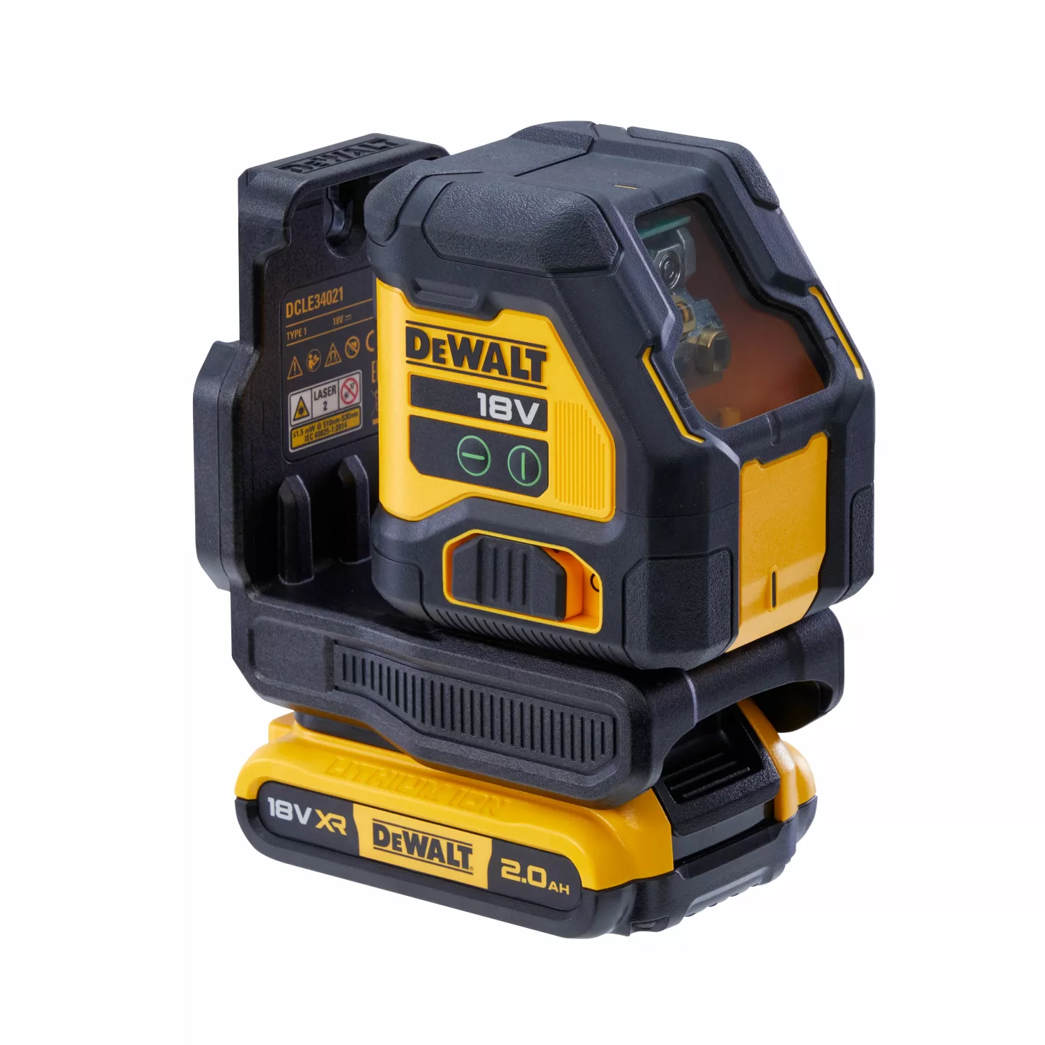 DeWALT DCLE34021N 18V Kruislijnlaser - Groen - 2x 55m - 2 lijnen - IP54