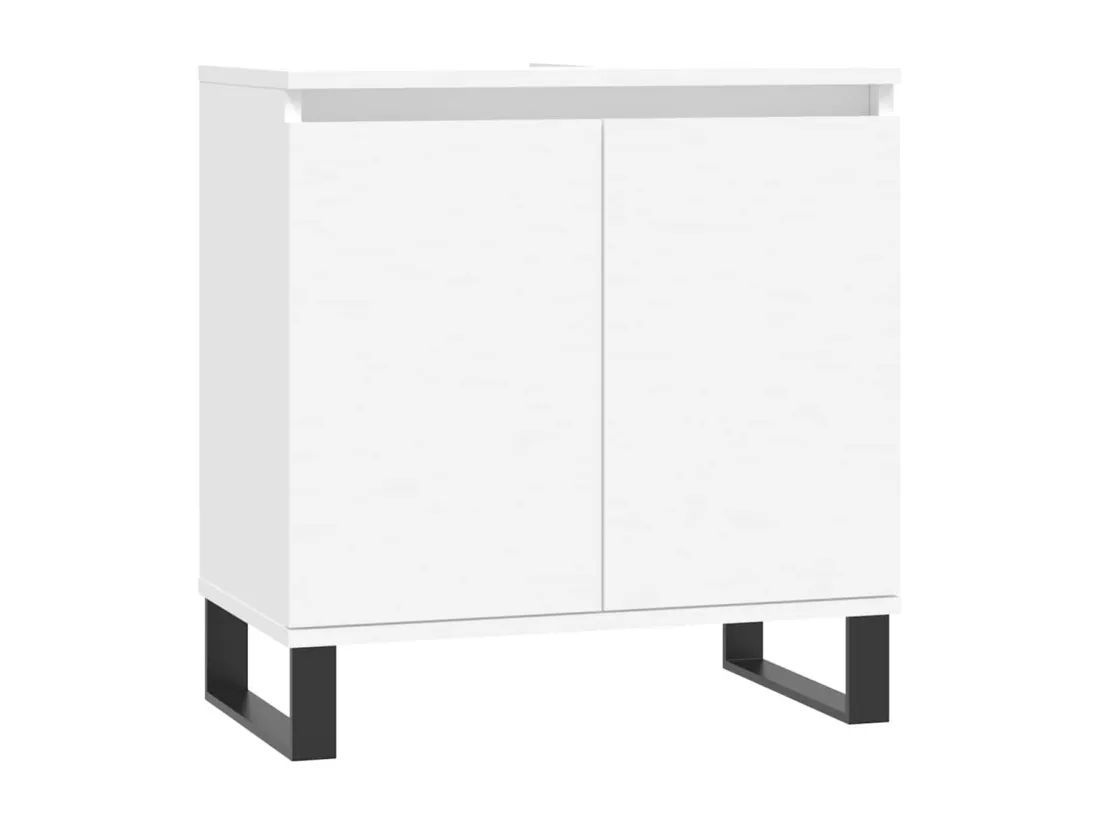 Armoire de salle de bain blanc 58x33x60 cm bois d'ingénierie