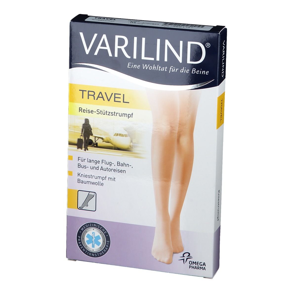 VARILIND® Travel Kniestrümpfe 180 DEN anthrazit Gr. M (40-42,5)