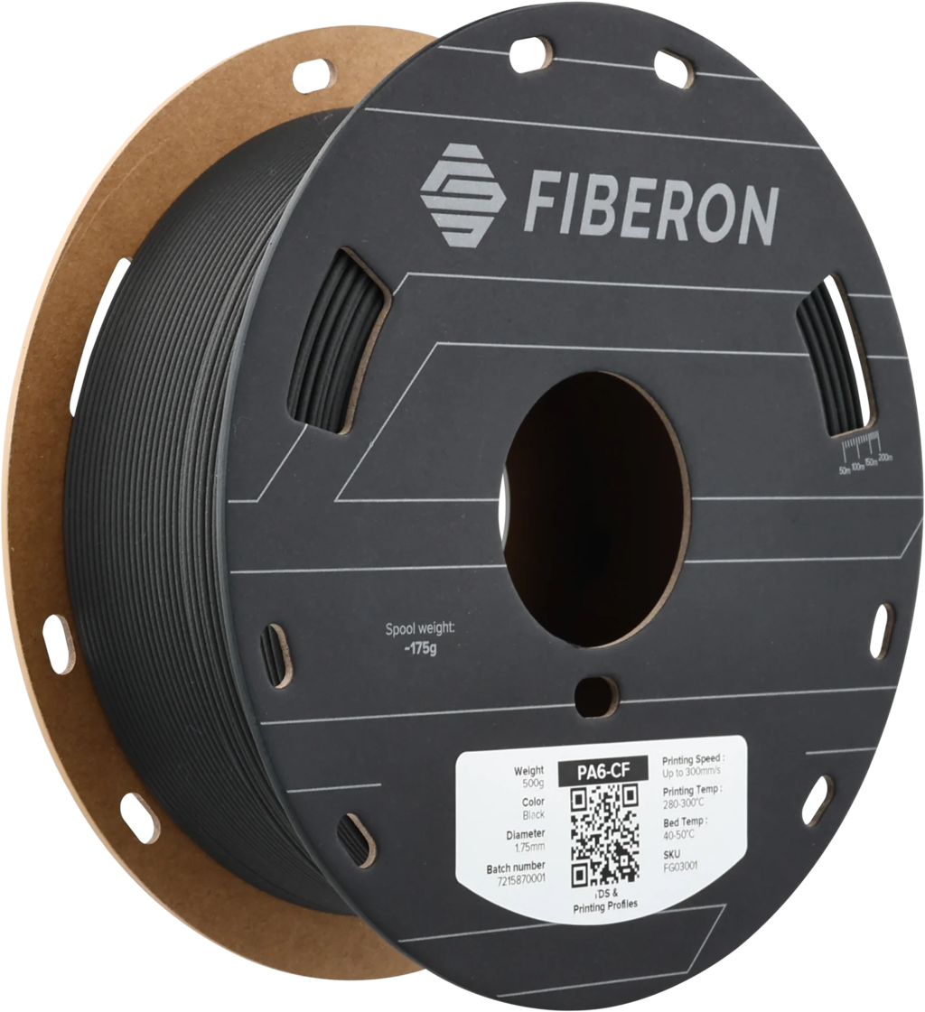 Polymaker  Fiberon™ PA6-CF20 Black, 1,75 mm / 500 g    Kohlenstofffaser verstärktes PA6 Filament in Schwarz