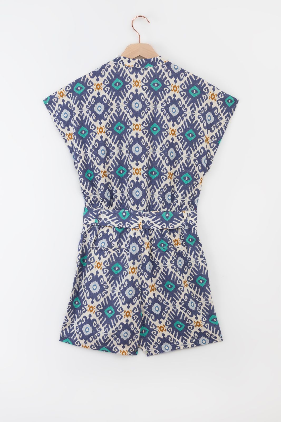 Blauwe playsuit met print