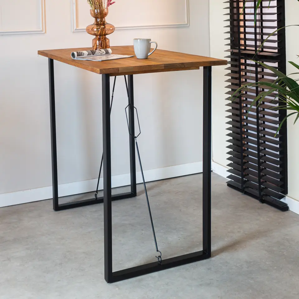 Industriële bartafel Vegas 130x70x110 cm Mangohout - Mangohout - Bruin