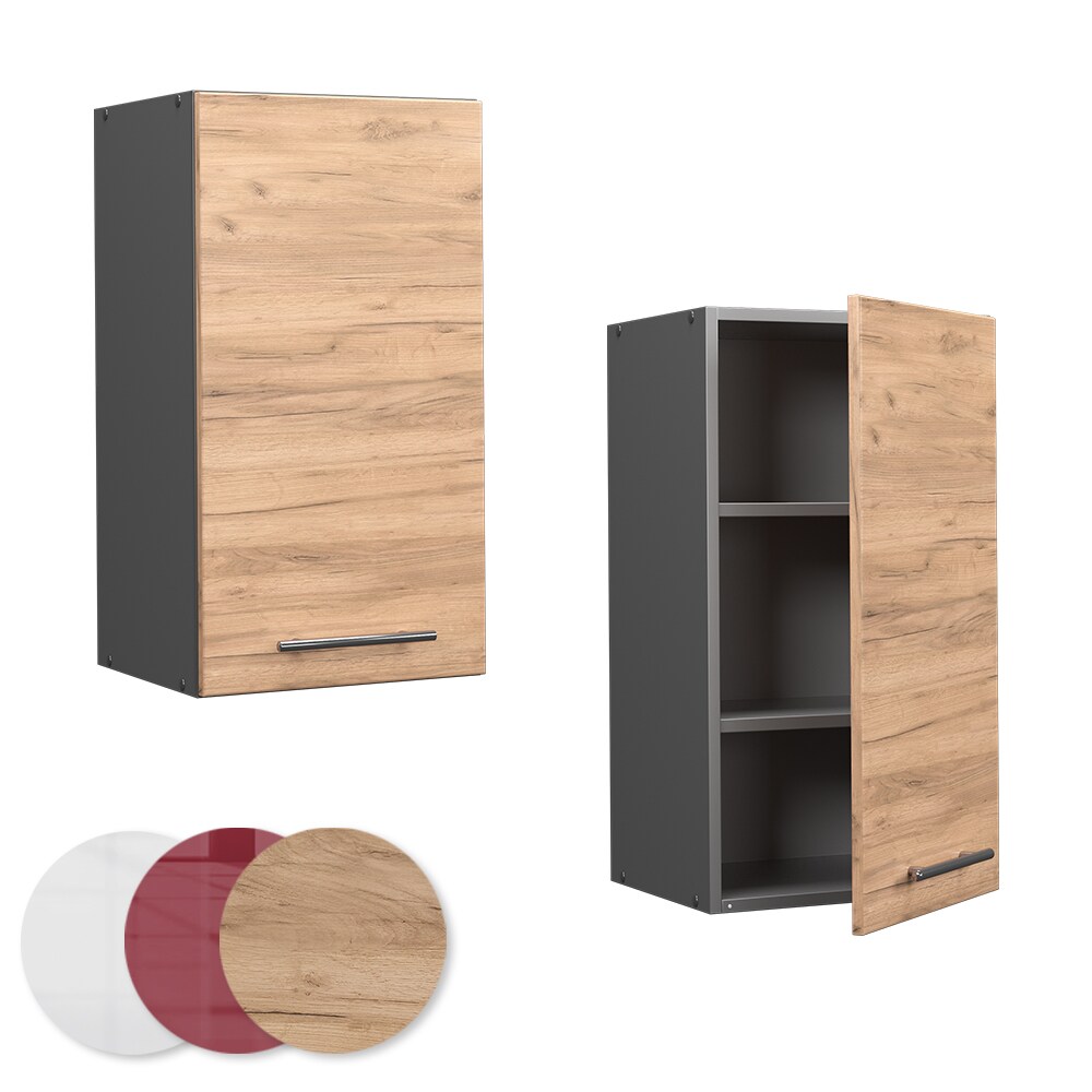 Vicco Hängeschrank Küchenschrank Küchenmöbel Fame-Line Anthrazit Eiche modern 40 cm Küche Einbauküche Hängeschrank Drehtür Einlegeboden Küchenzeile