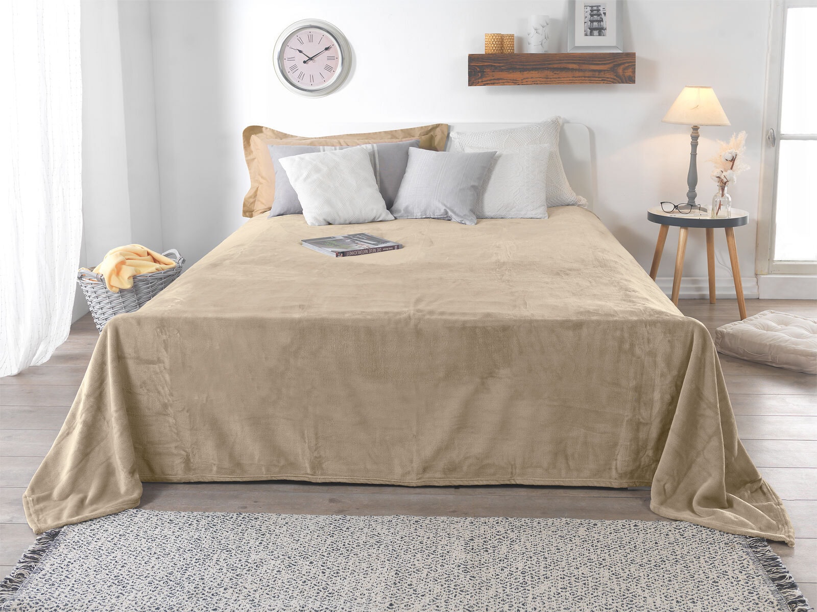 XXL-Flanell-Kuscheldecke sand, ca. 220x240 cm