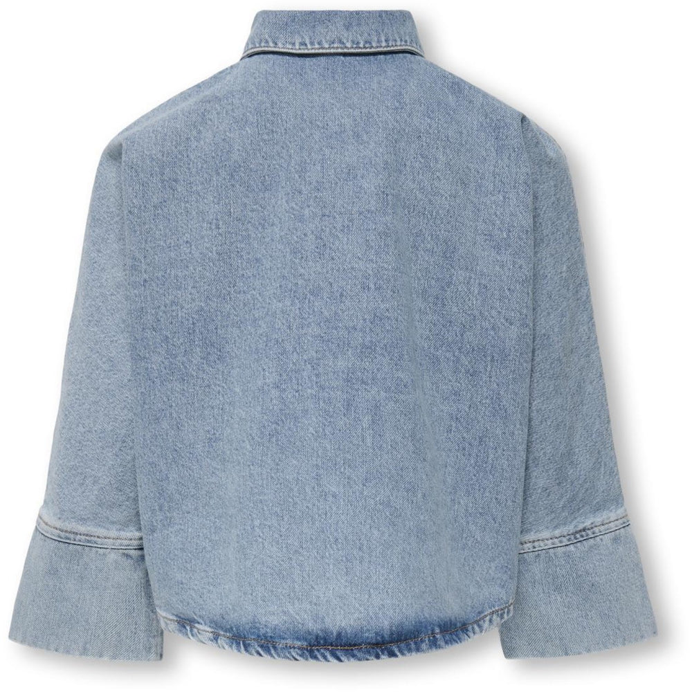 Køb kids ONLY Light Blue Denim Grace 7/8 Sløjfe Skjorte Denim