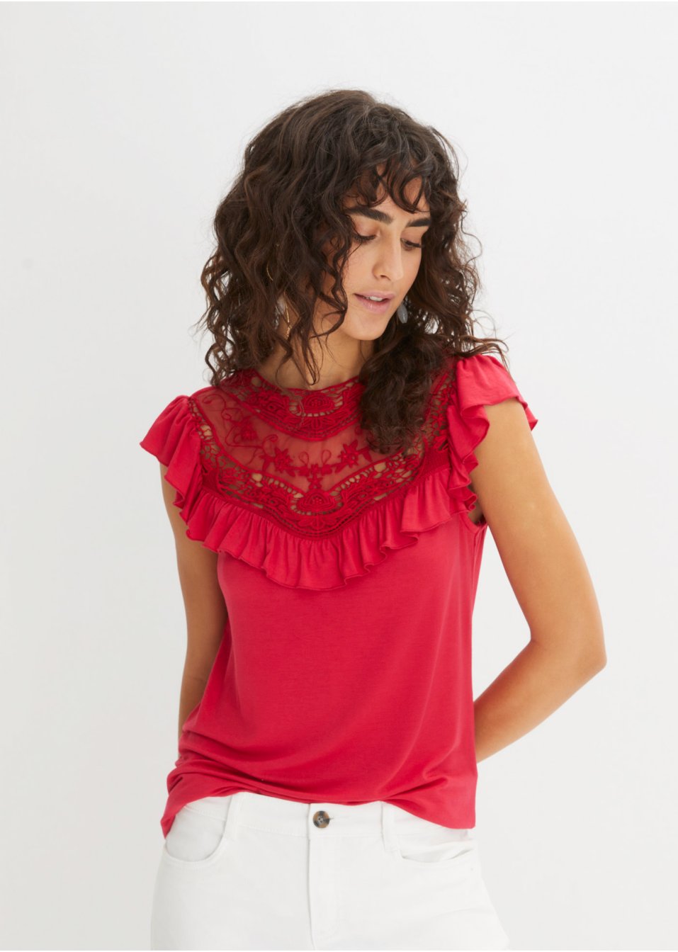 T-shirt à dentelle