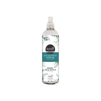 Boldair Ecocert - Désodorisant/brume de linge - vaporisateur 400 ml - eucalyptus vetiver