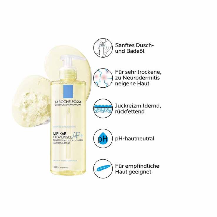 La Roche-Posay Lipikar Dusch- und Badeöl AP + , 400 ml