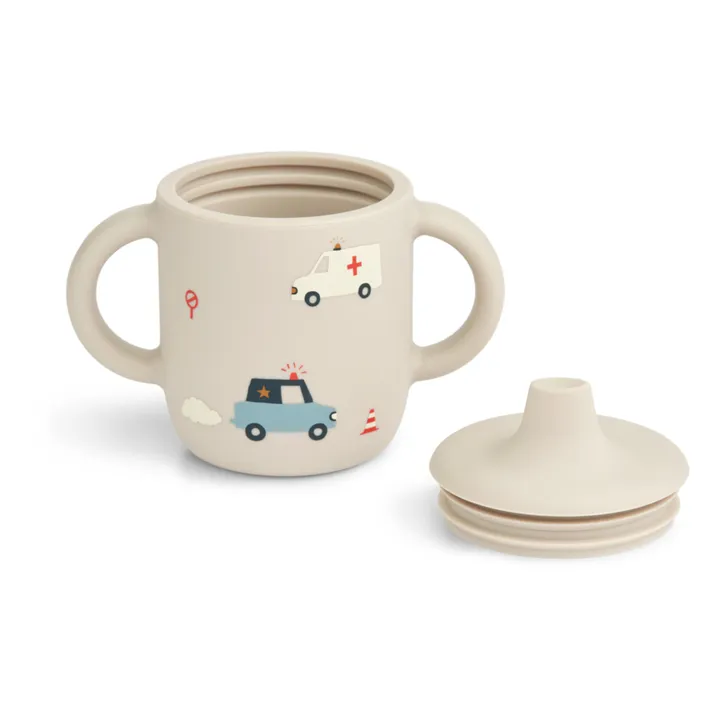 Liewood Tasse d'apprentissage Neil en silicone | Emergency vehicle/Sandy