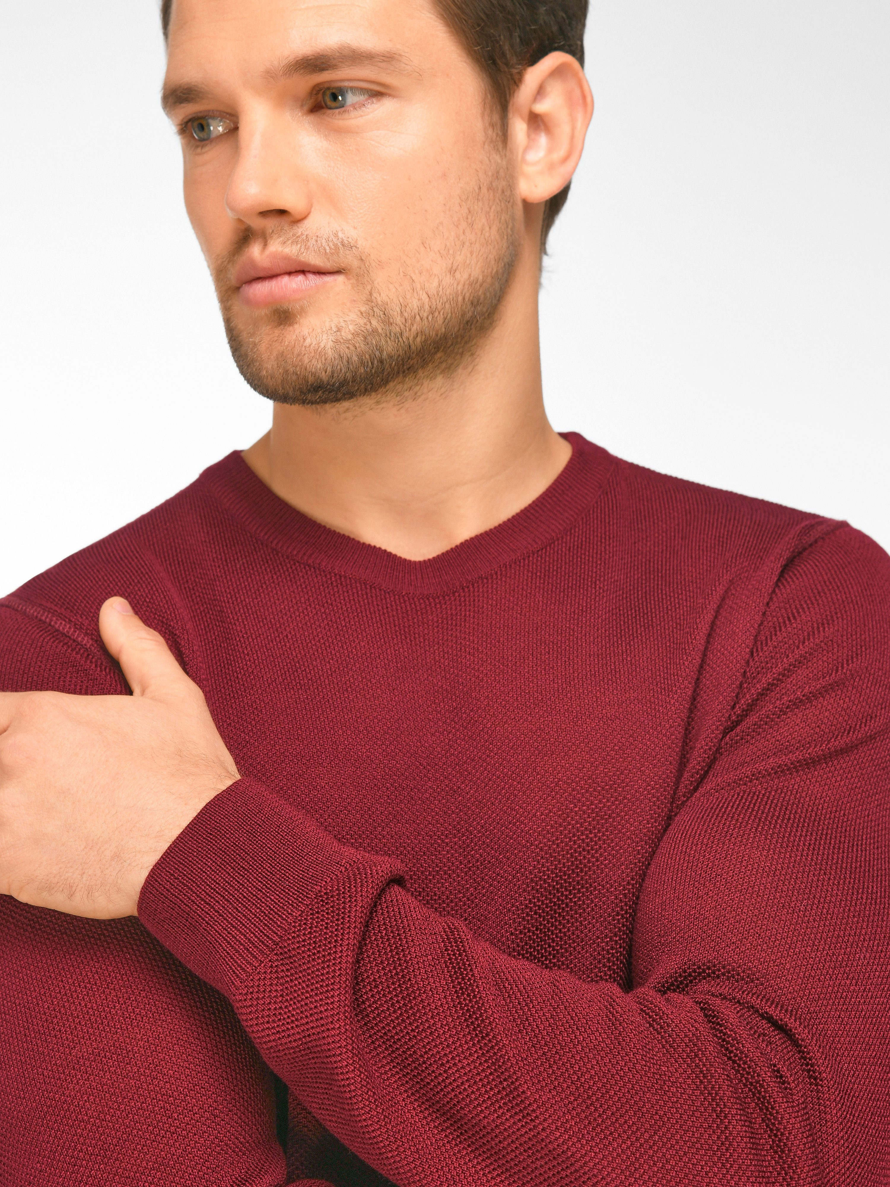 Rundhals-Pullover aus 100% Schurwolle