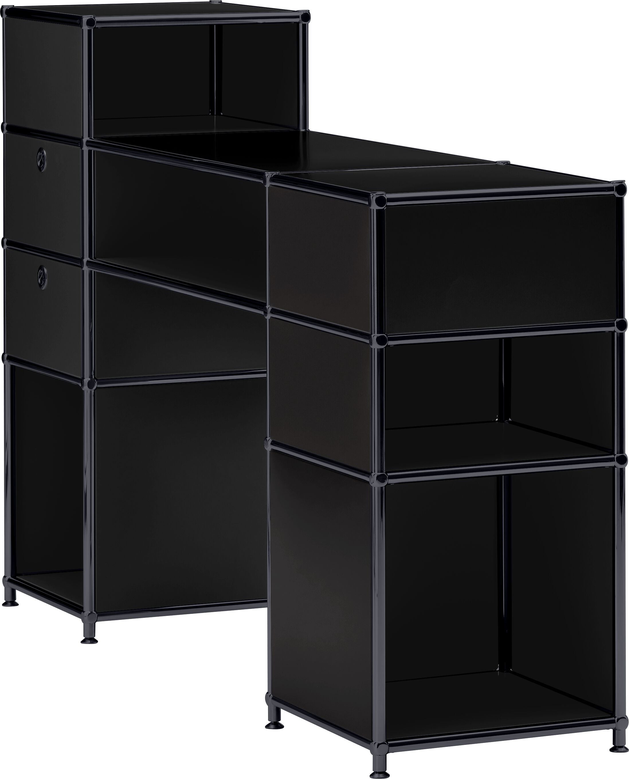 FLEXCUBE Schreibtisch - Schwarz / B: 152.0 cm x T: 40.0 cm x H: 100.0 cm