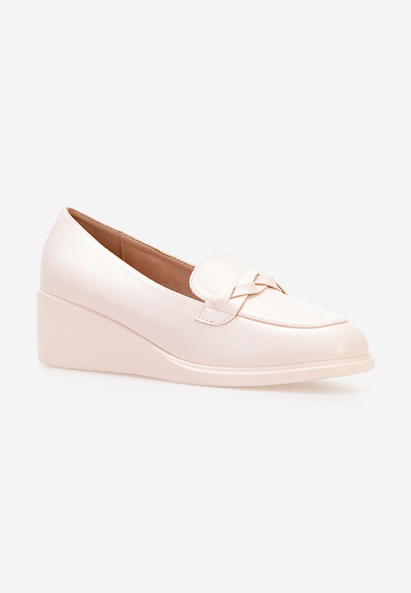Mocassins femme à plateforme beige Cala