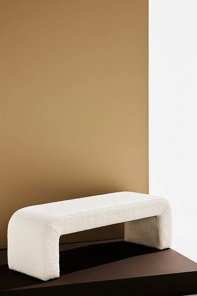 Odette benk i bouclé 120x41 cm