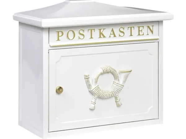 Burg Wächter 12810 SYLT 1883 W Postkasse Stålplade Hvid Nøglelås