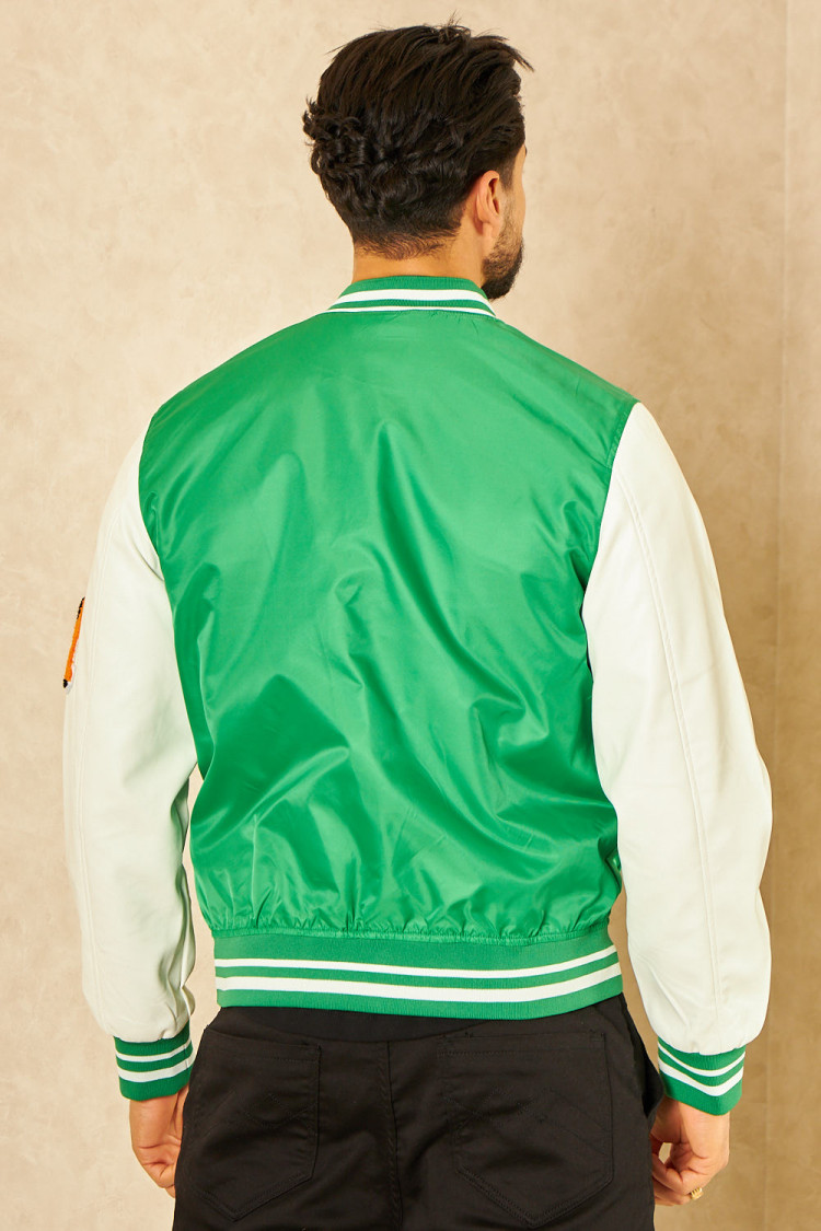 Bomber vert à inscriptions 