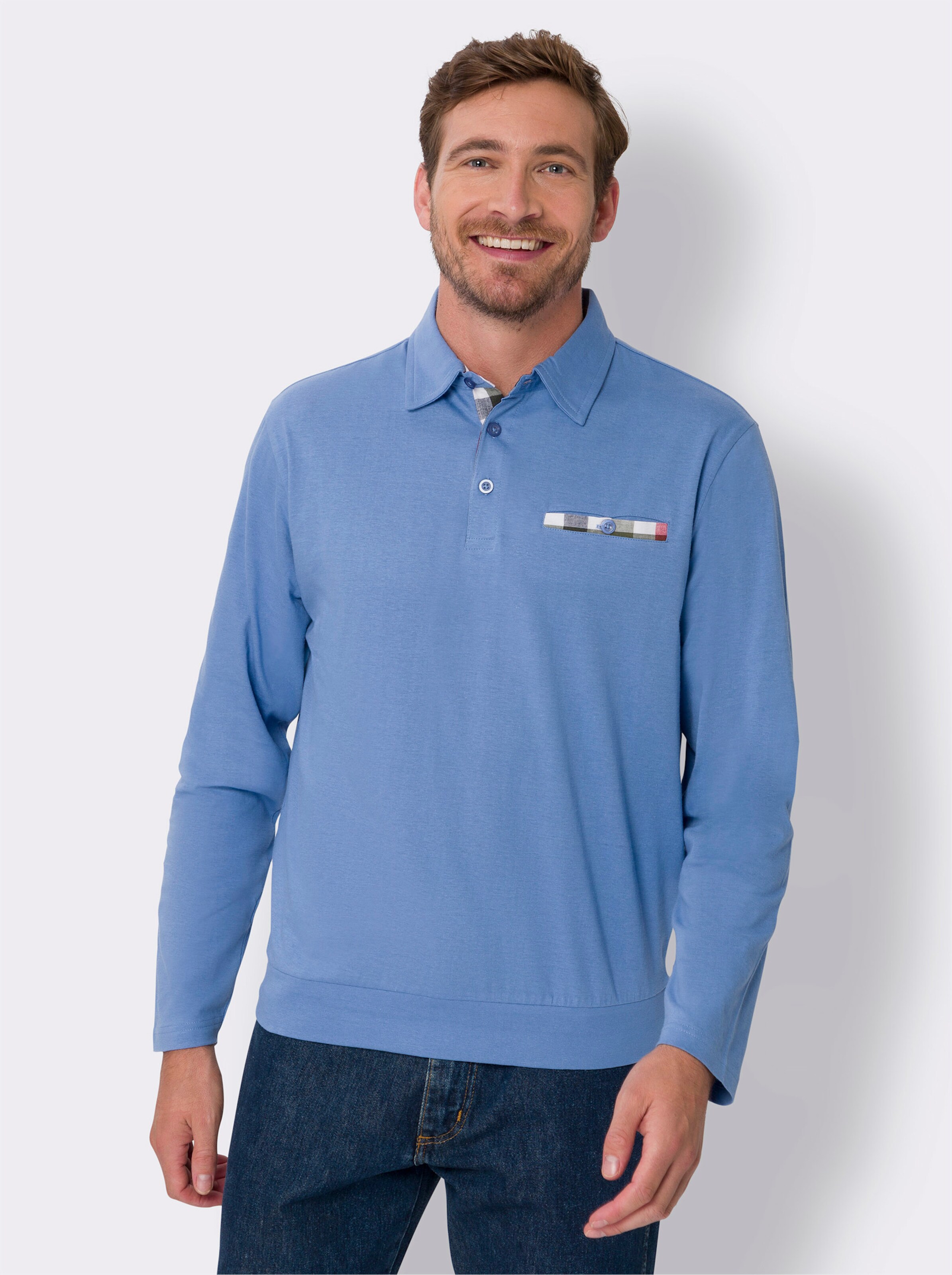 Langarm-Poloshirt