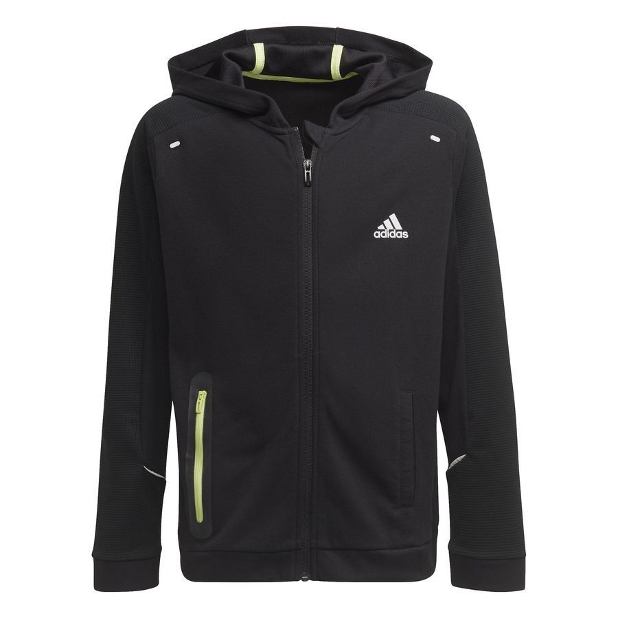 adidas Sweat à Capuche XFG Full Zip - Noir/Jaune Enfant