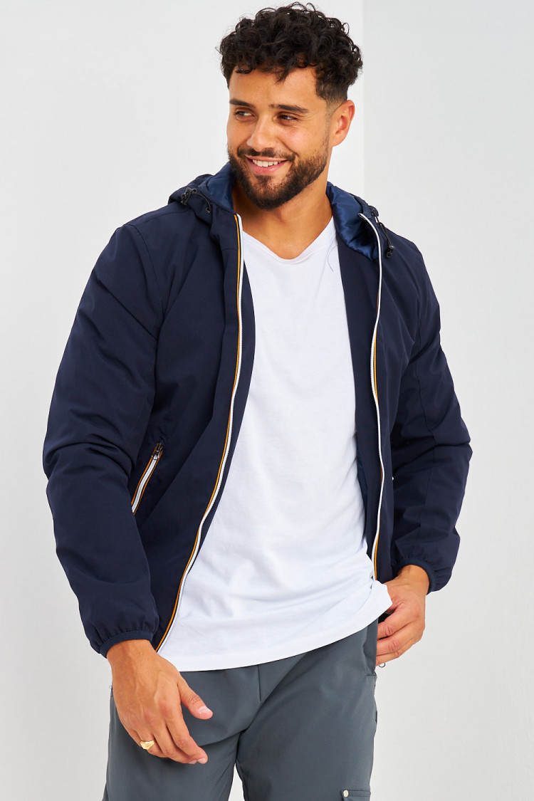 Blouson à capuche bleu marine