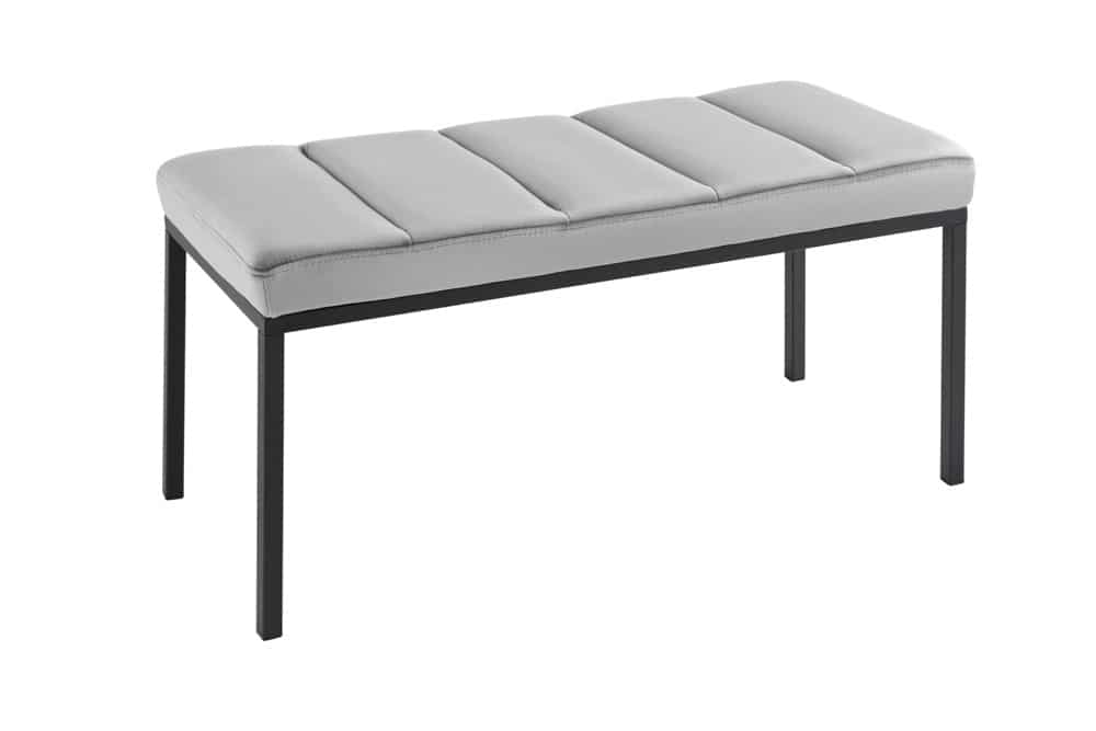Design Sitzbank PETIT BEAUTÉ 80cm grau Samt schwarzes Gestell