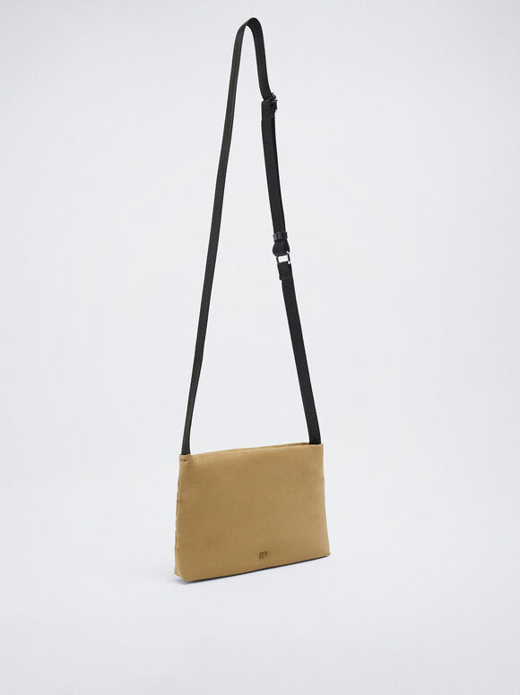 Bolsa de ombro em nylon - marrom