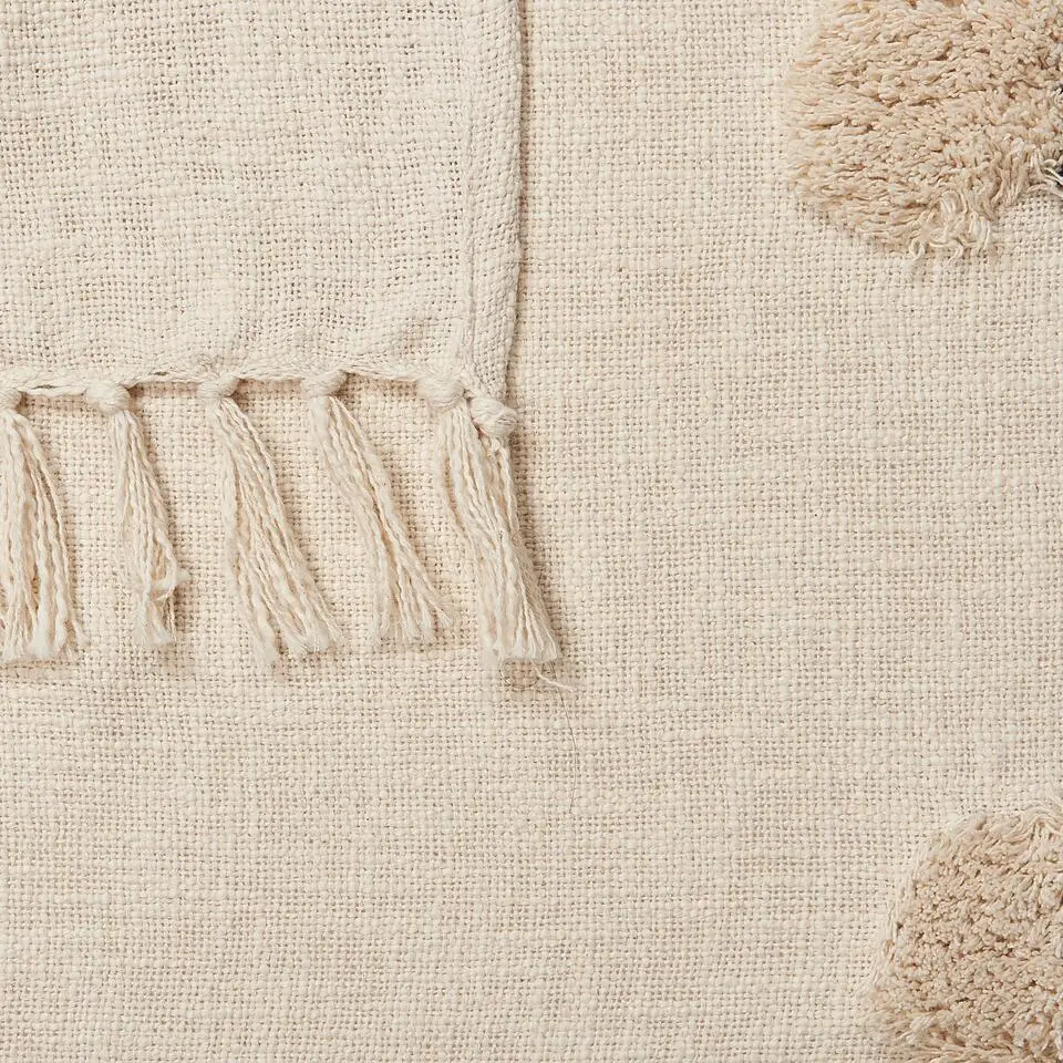 ADONI - Plaid - Beige - 130 x 180 cm - Katoen