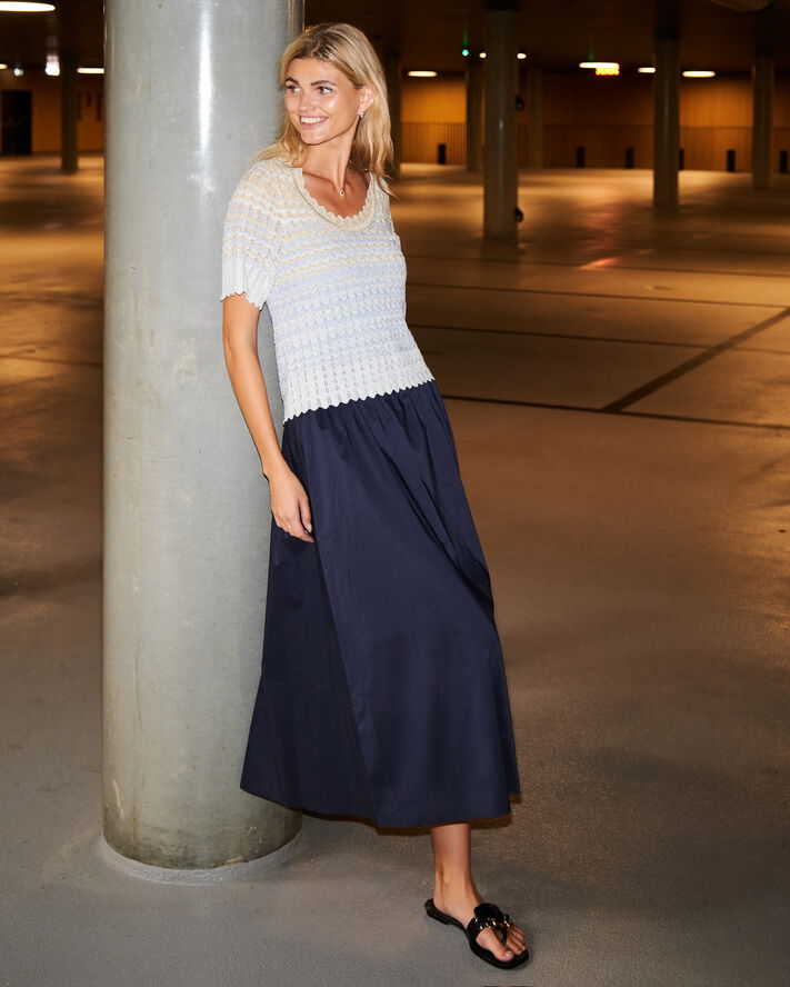 Neo Noir Yara Poplin Skirt Navy