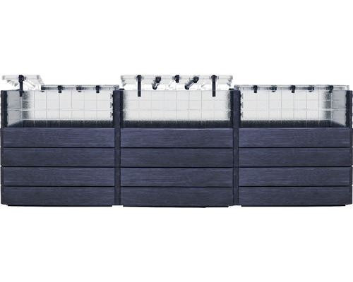 Klassieke verhoogde tuinbak GARANTIA Ergo Quadro Turbo Plus UL 80 incl. Flora waterbesparend systeem 240 x 160 x 80 cm hout