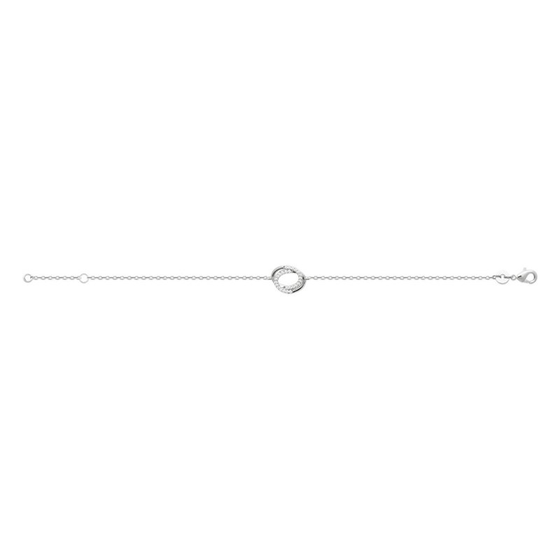 Bracelet Femme - Argent 925 - Oxyde de zirconium - Longueur : 18 cm
