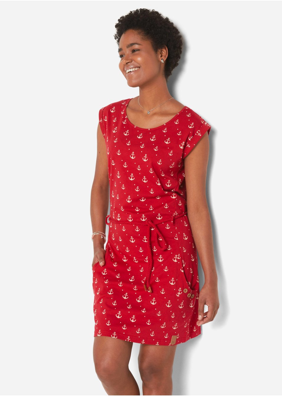 Robe T-shirt à manches papillon et imprimé