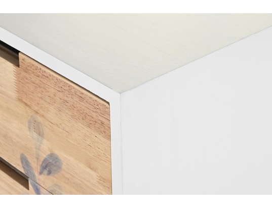 PEGANE - Chiffonnier, meuble de rangement en bois hévéa et paulownia