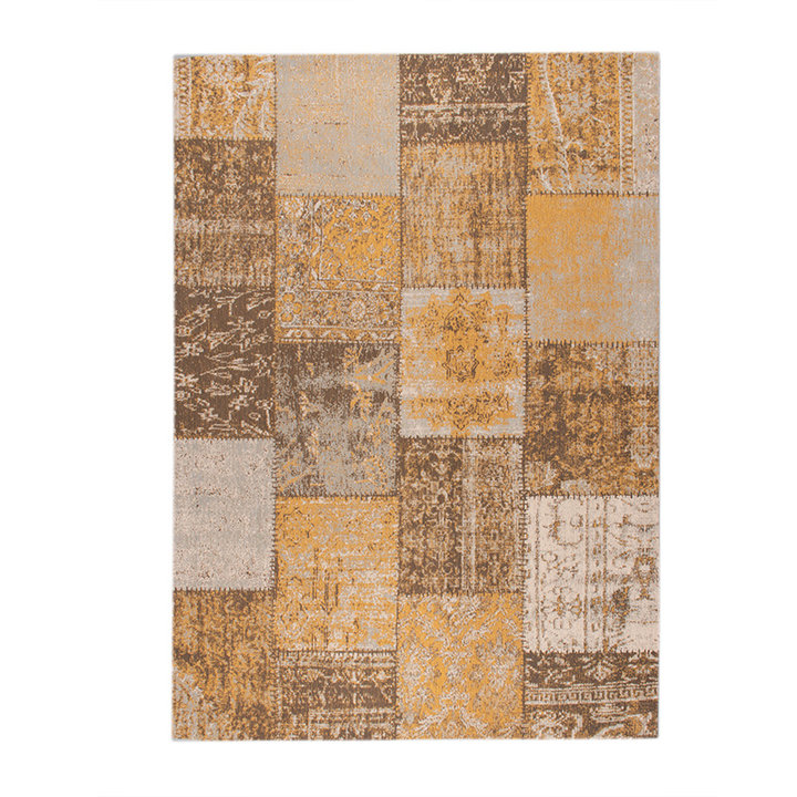 Patchwork vloerkleed - Dreams Okergeel | Vintage look