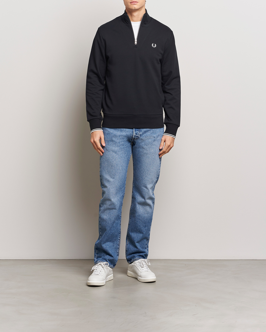 Fred Perry Half Zip Sweatshirt Black