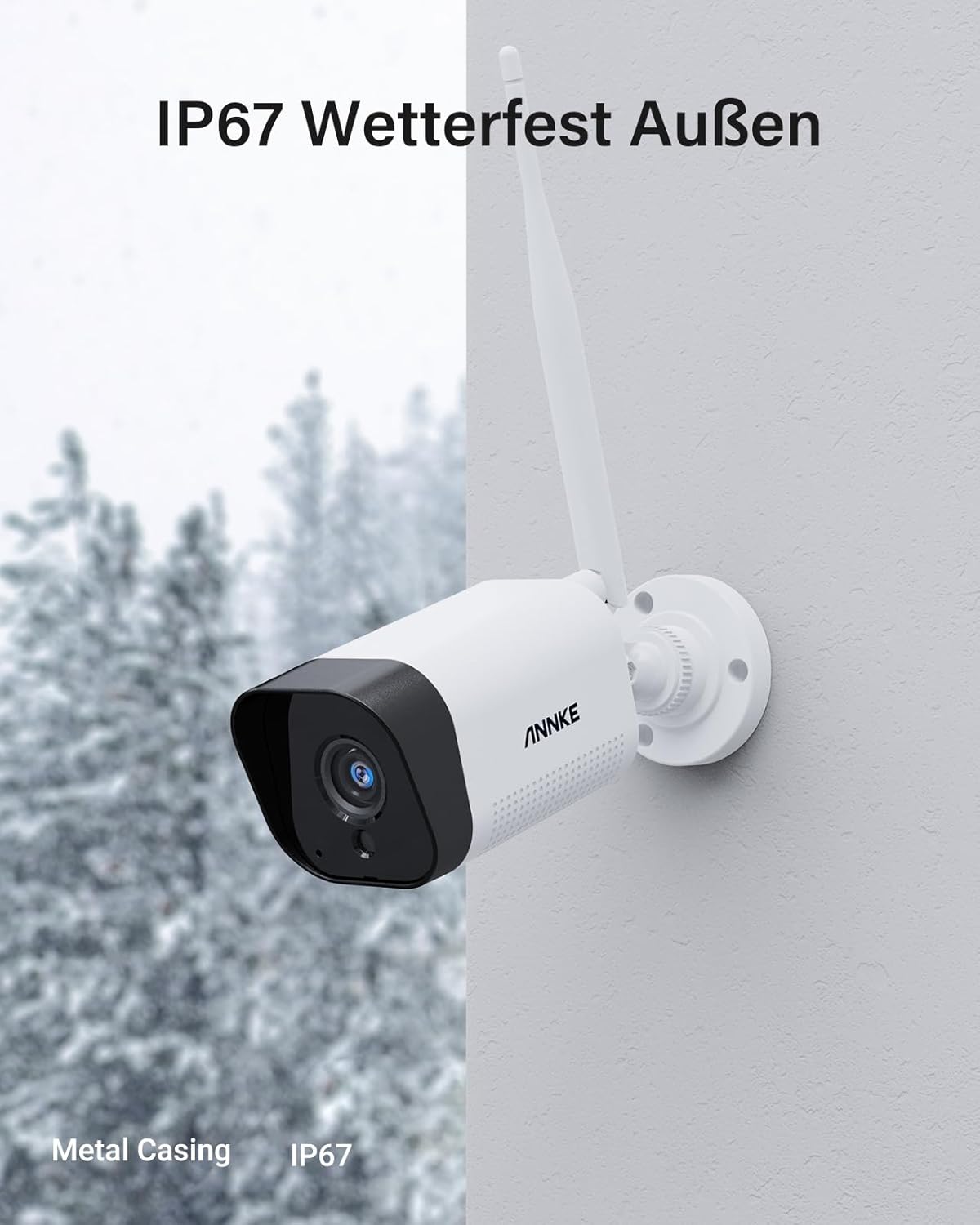 ANNKE WLAN Überwachungskamera Set Aussen Kabellos, 5MP Full HD Überwachungssystem, 10CH 5MP NVR mit 8X Überwachungskameras, Personenerkennung, 2-Wege-Audio, Arbeit mit Alexa, IP67, 2TB Festplatte