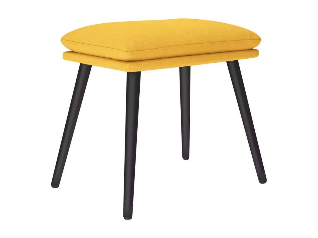 Chaise de détente et repose-pied Jaune moutarde Tissu