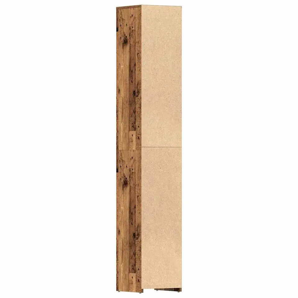 vidaXL - Kolomkast met 2 deuren 2 vakken - Zwart eiken - Hout - 30x30x183.5 cm