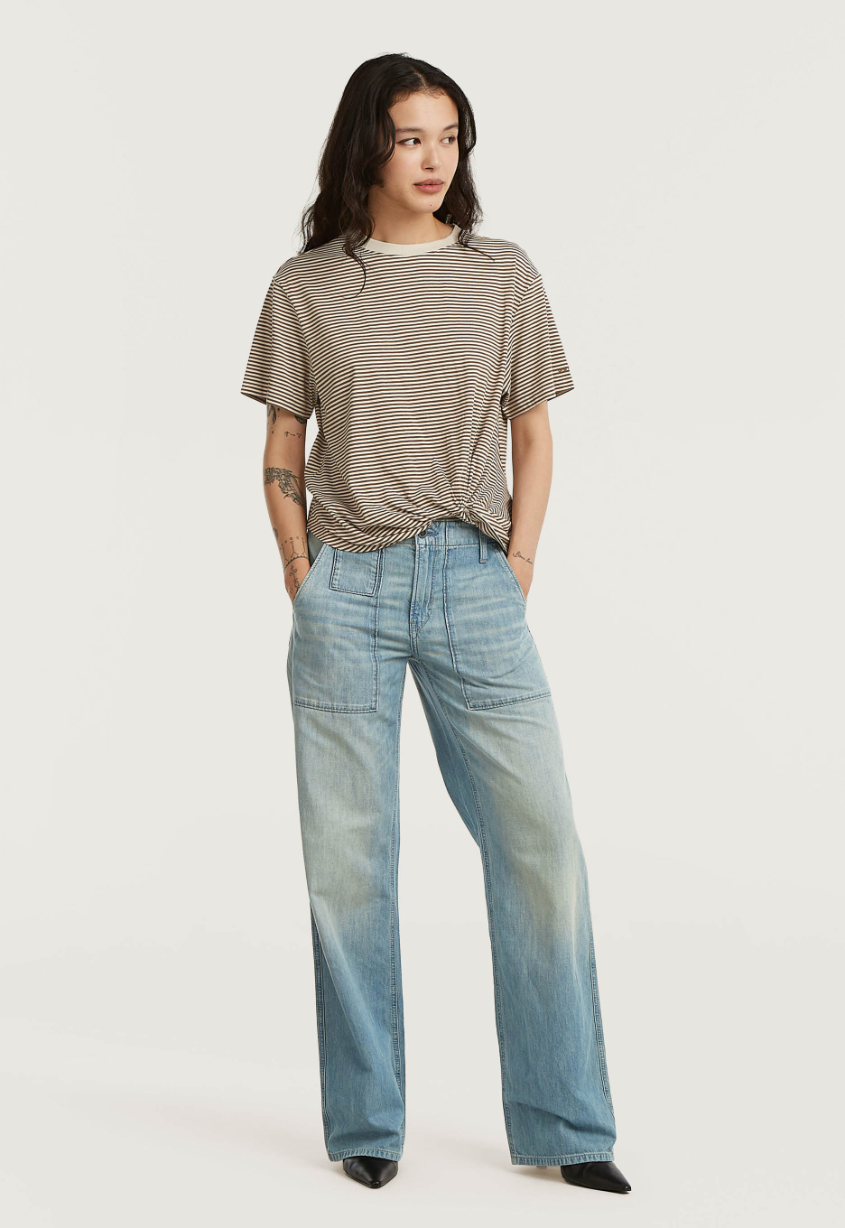 G-Star Stripe Relaxed Knot T-Shirt